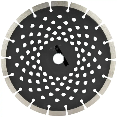 Алмазный диск по пенобетону 230*22.23*10*3.0мм перфорированный